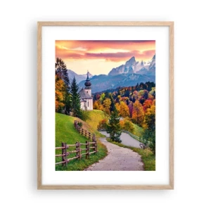 Poster în ramă de stejar deschis - Un peisaj ca o pictură - 40x50 cm