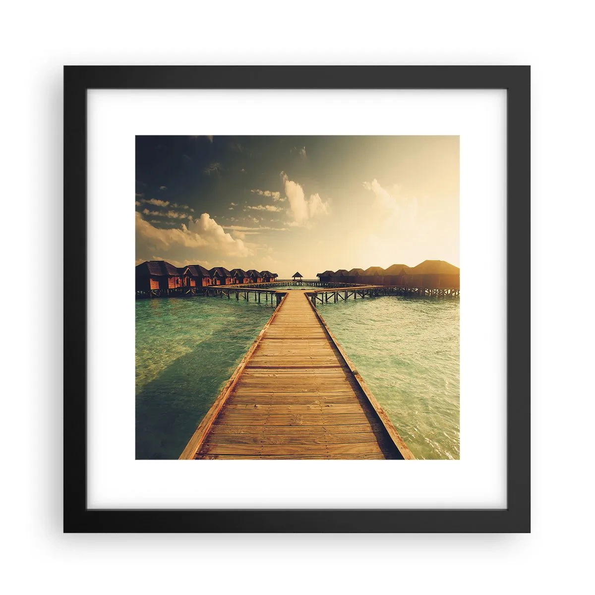 Poster în ramă neagră - O invitație caldă - 30x30 cm
