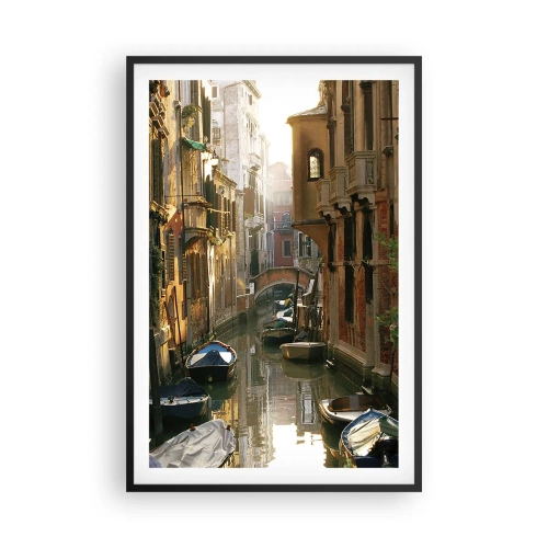 Poster în ramă neagră - Pe o străduță venețiană - 61x91 cm