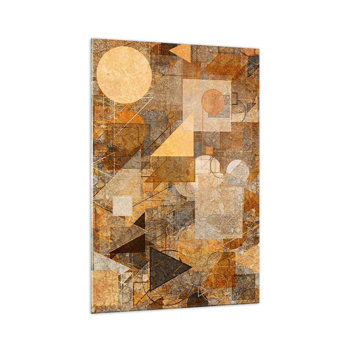 Tablou pe sticlă - Studiu cubist de bronz - 70x100 cm