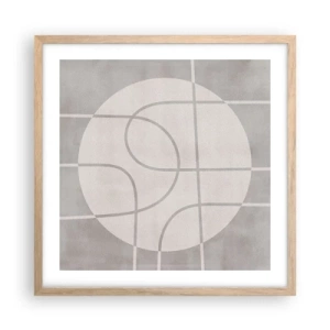Poster în ramă de stejar deschis - Circular și drept înainte - 50x50 cm