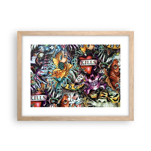 Poster în ramă de stejar deschis - Visul unui artist tatuator - 40x30 cm