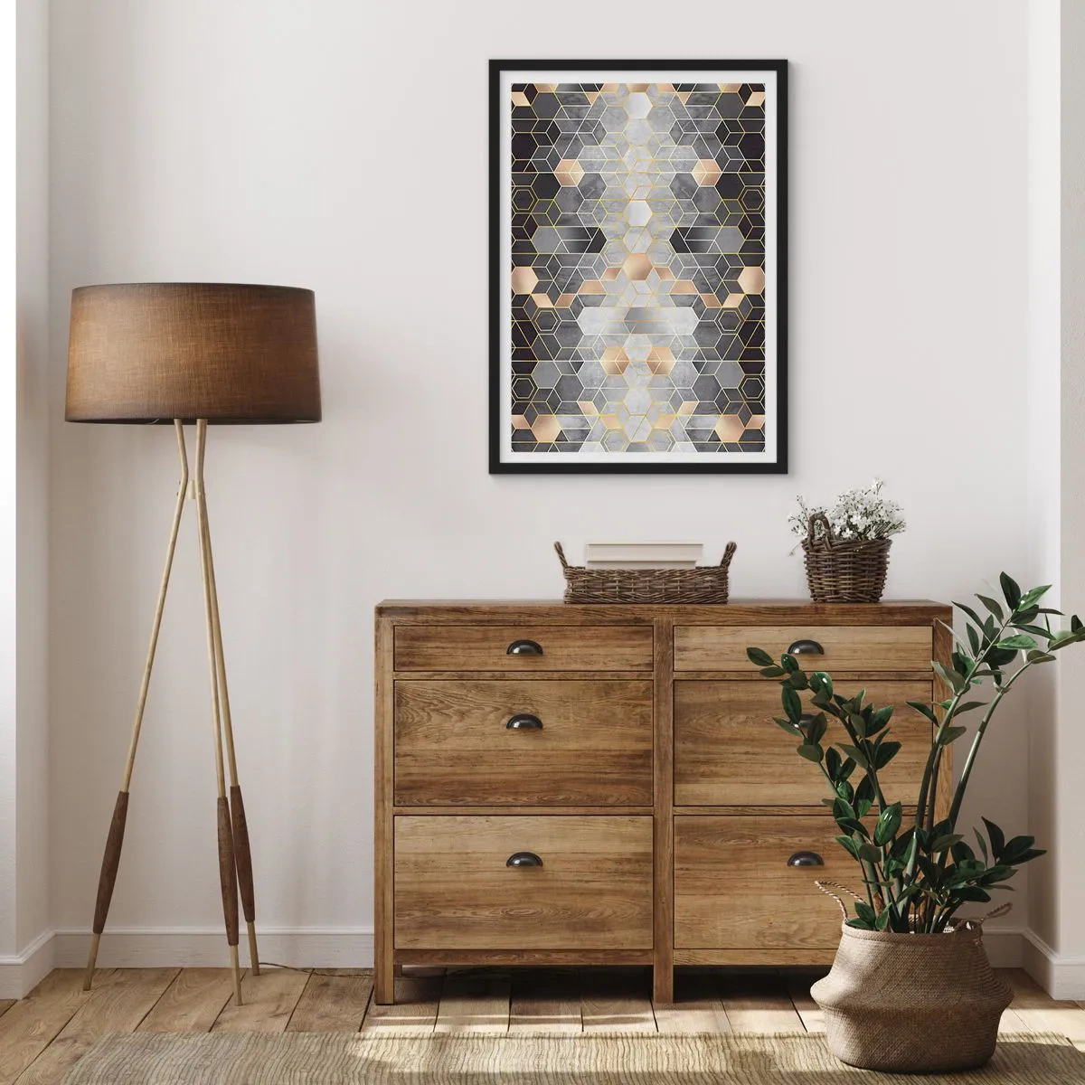 Poster în ramă neagră - Compoziție diamantată - 61x91 cm