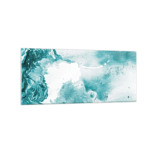 Tablou pe sticlă - Câmpii inundabile de albastru - 120x50 cm