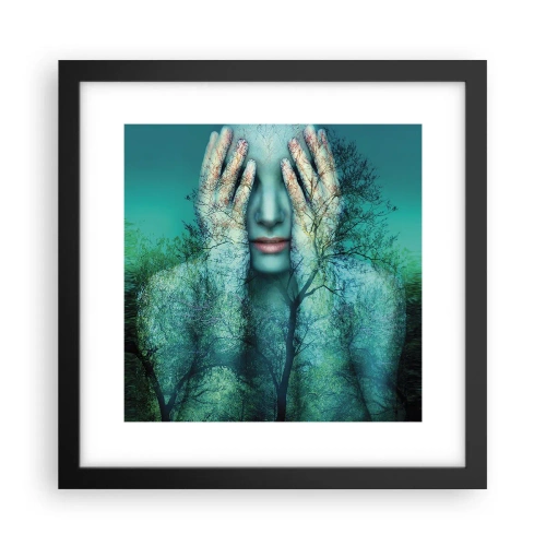 Poster în ramă neagră - Scufundată în albastru - 30x30 cm