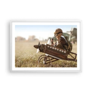 Poster în ramă albă - Porniți spre vis - 70x50 cm