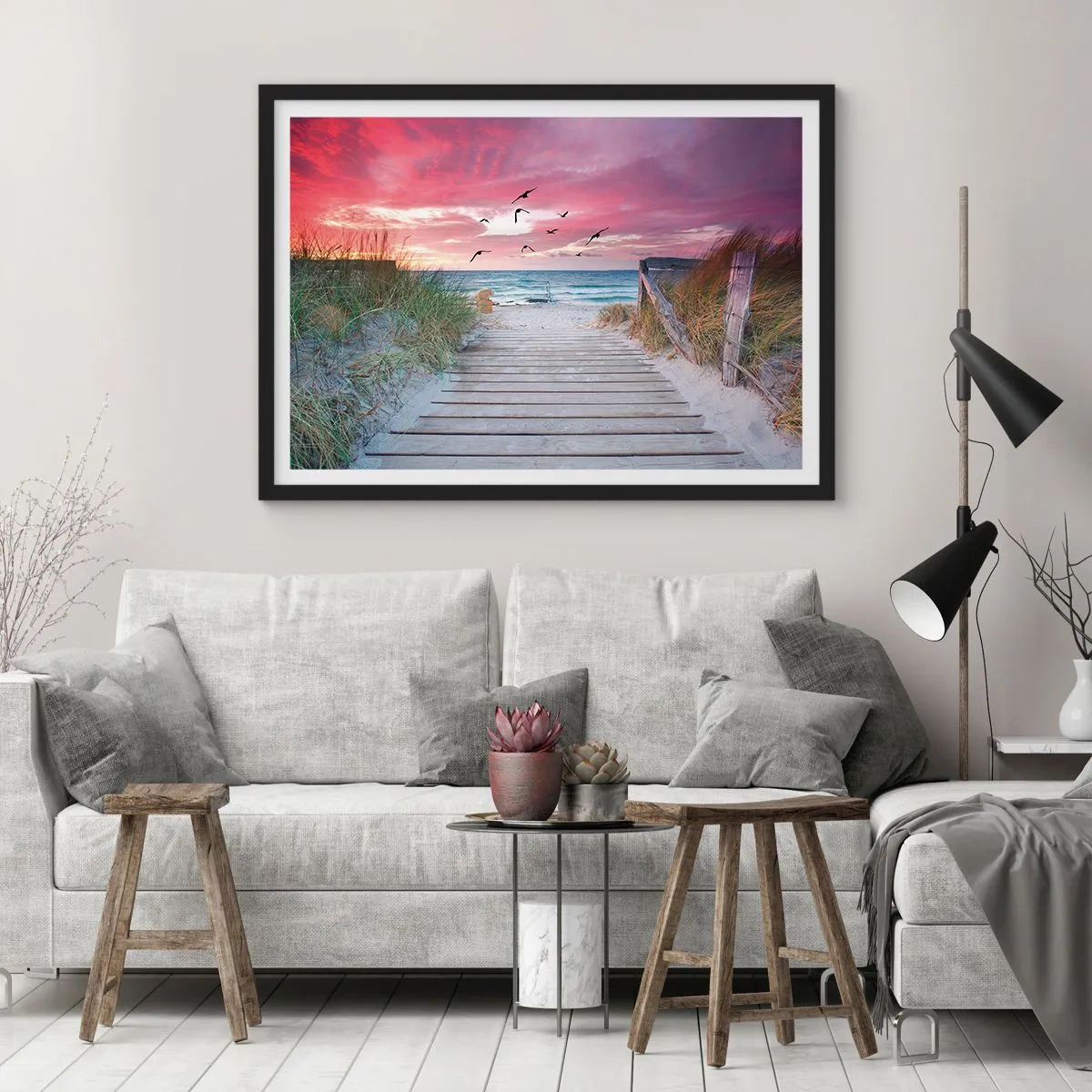 Poster în ramă neagră - Impresie baltică - 70x50 cm
