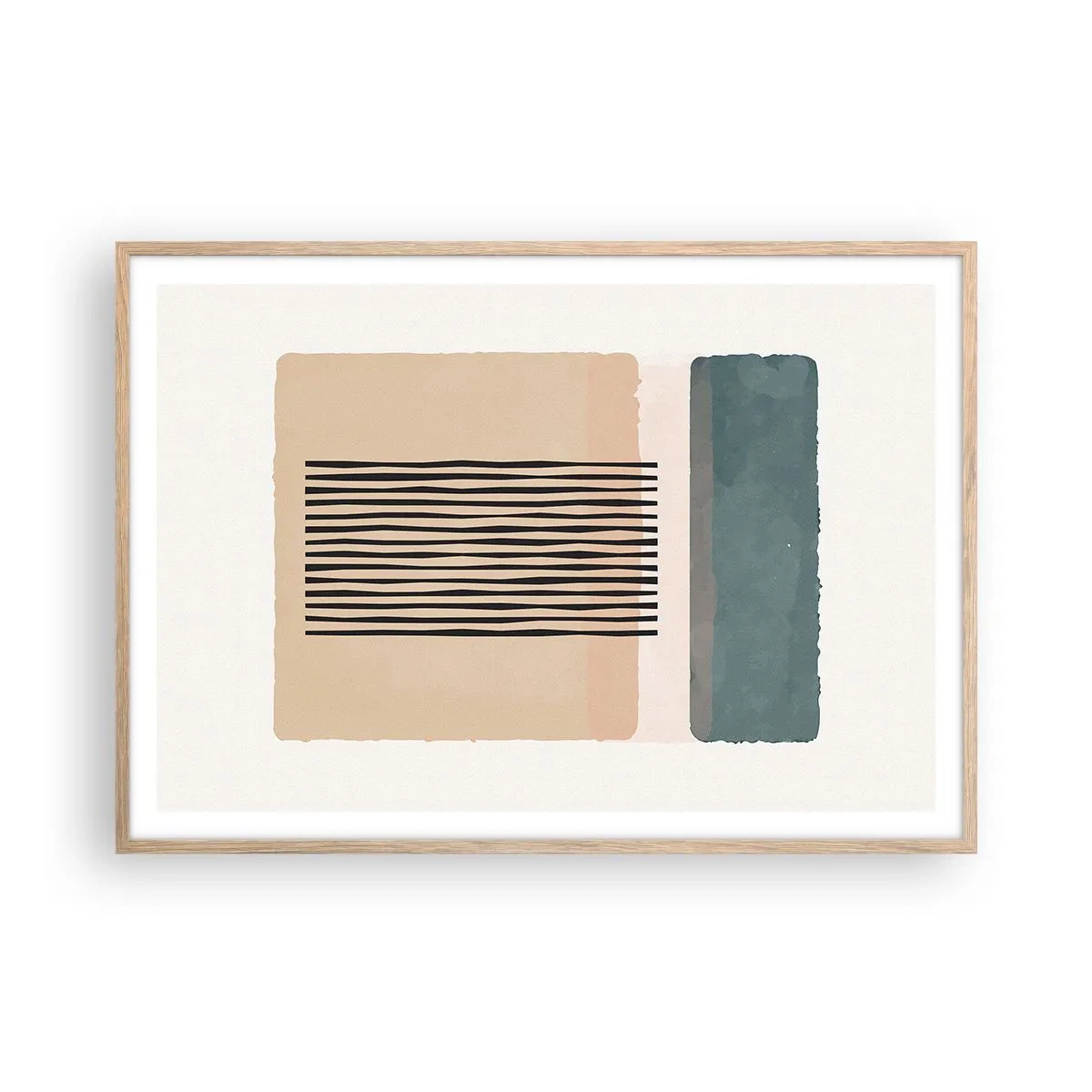 Poster în ramă de stejar deschis - Totul este în regulă - 100x70 cm