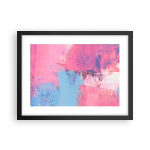 Poster în ramă neagră - Roz, albastru și un strop de lumină - 40x30 cm