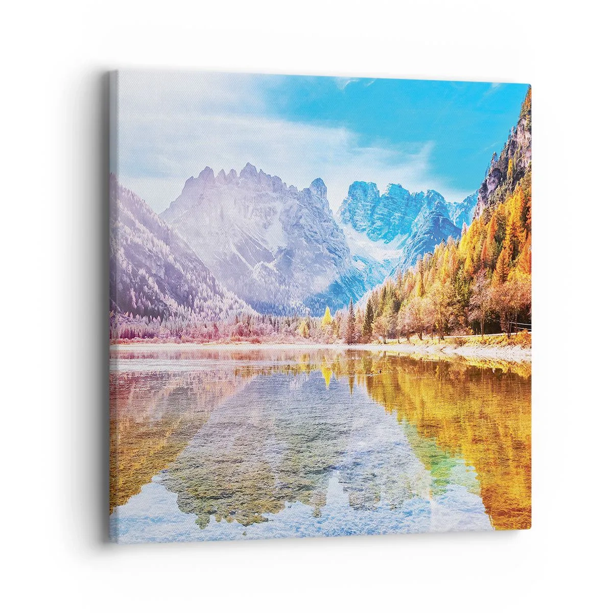 Tablou pe pânză - Iar în munți începe toamna - 40x40 cm