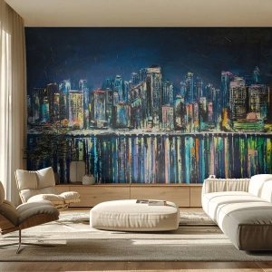 Tapet Standard Eco - Cascadă de lumini - Oraș, Arhitectură, Râu - 400x280 cm