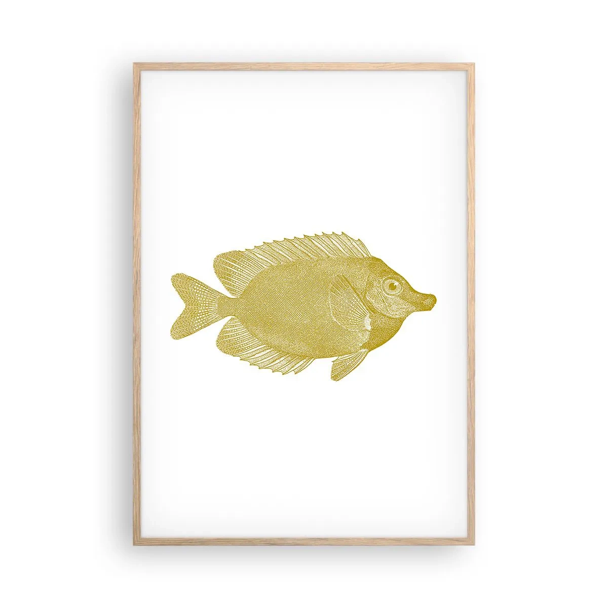 Poster în ramă de stejar deschis - Pește și atât - 70x100 cm