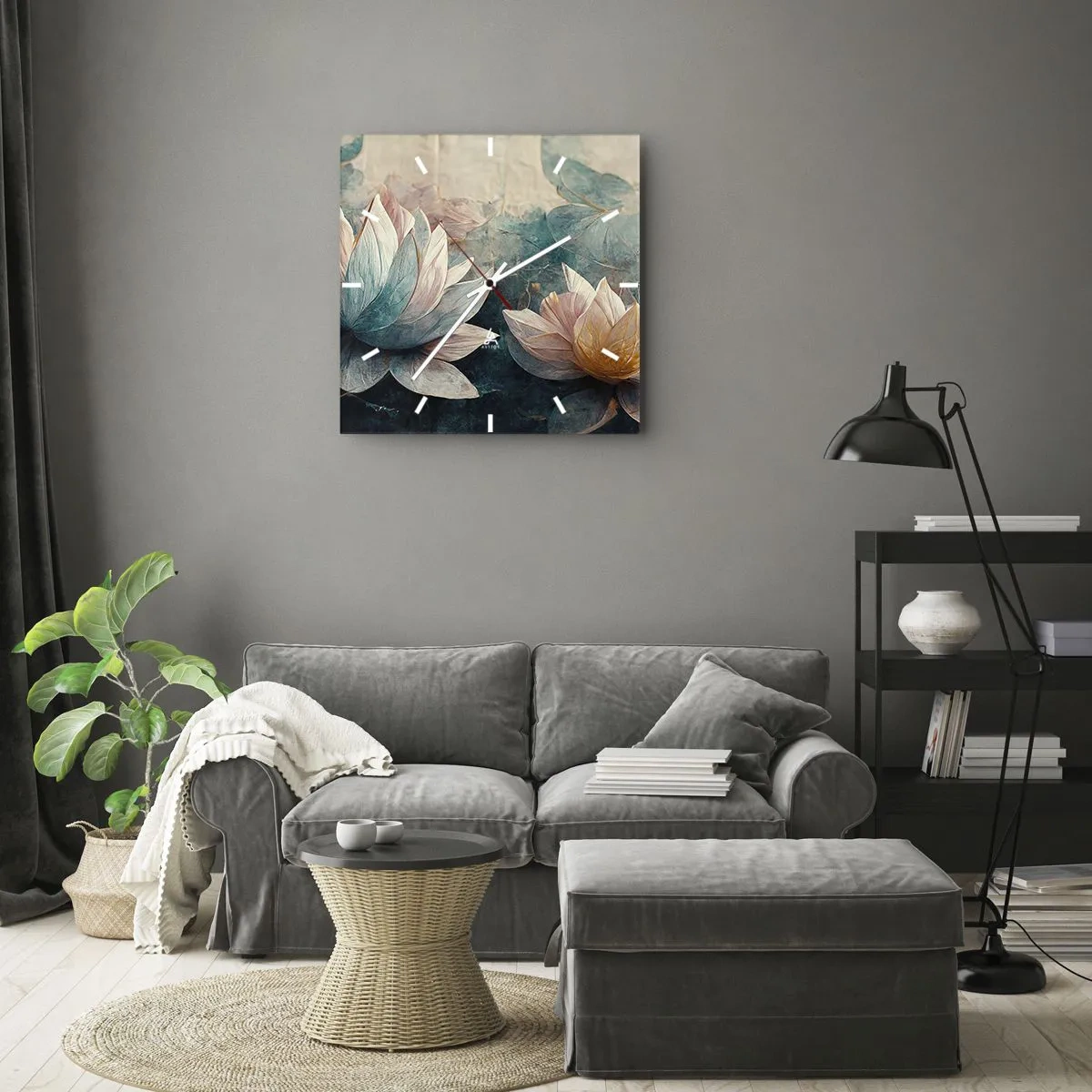 Ceas de perete - Ceas pe sticlă - Stele de lac - 30x30 cm