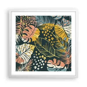 Poster în ramă albă - Fantezie cu frunze - 50x50 cm