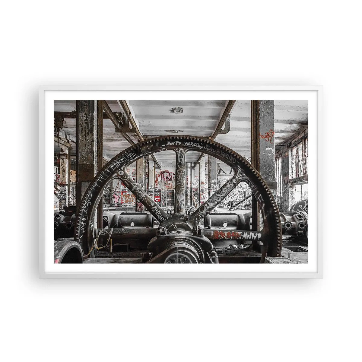 Poster în ramă albă - Viața secretă a unei fabrici - 91x61 cm