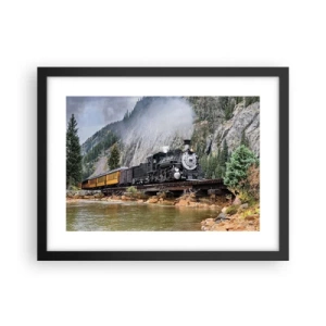 Poster în ramă neagră - Și încotro? Unde? - 40x30 cm