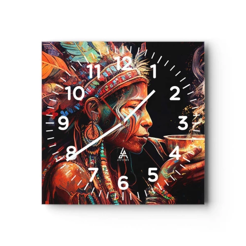 Ceas de perete - Ceas pe sticlă - Ritual magic - 40x40 cm
