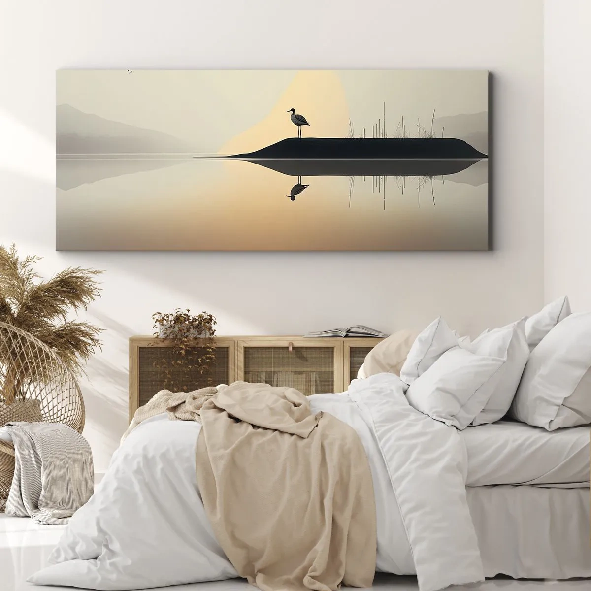 Tablou pe pânză - Domn pe lac - 100x40 cm