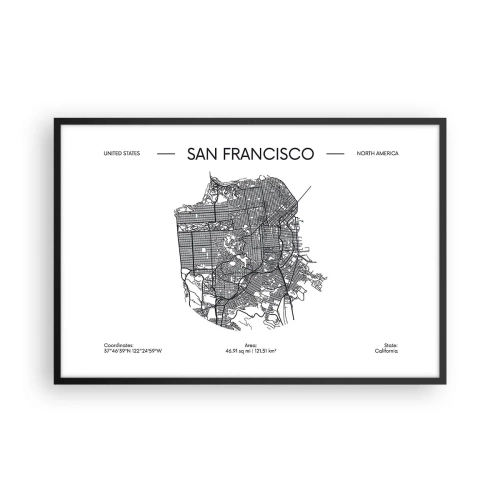 Poster în ramă neagră - Anatomia San Francisco - 91x61 cm