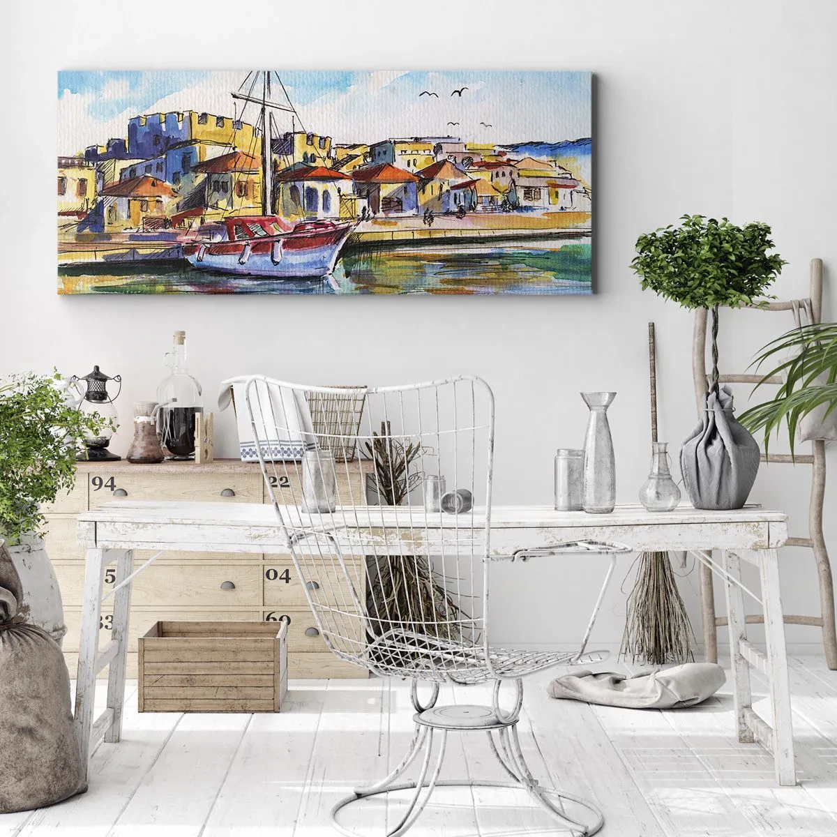 Tablou pe pânză - Curcubeu după-amiază - 90x30 cm