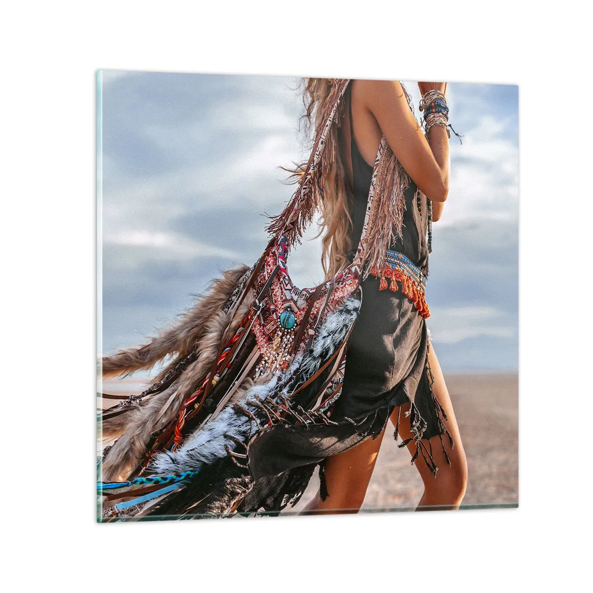 Tablou pe sticlă - Iubita șamanului - 30x30 cm