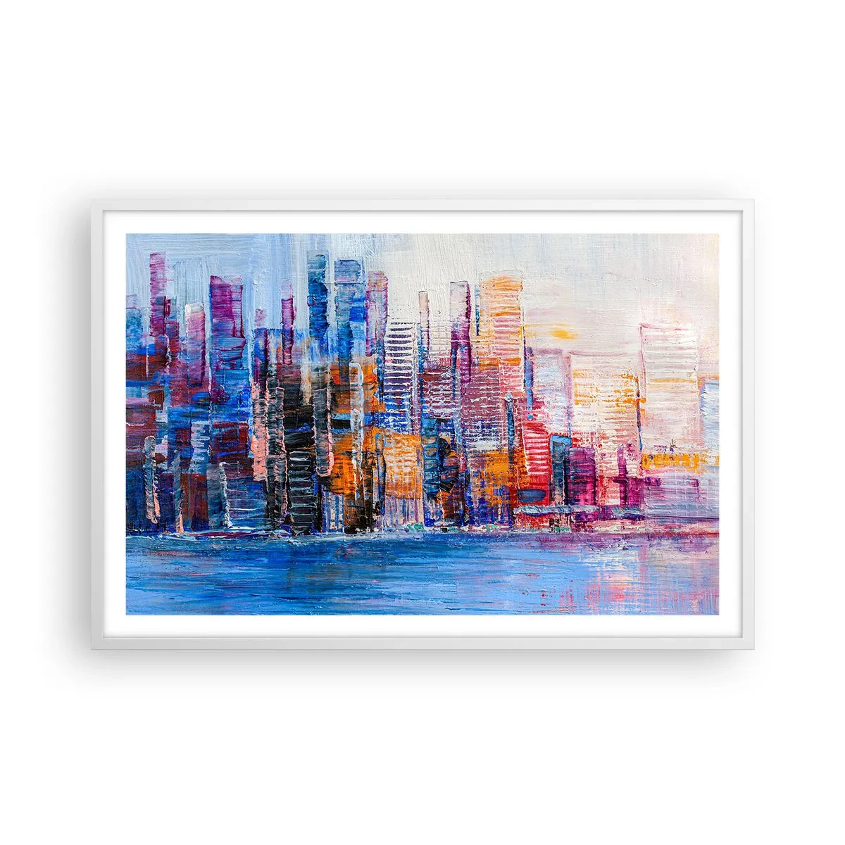Poster în ramă albă - O metropolă veselă - 91x61 cm