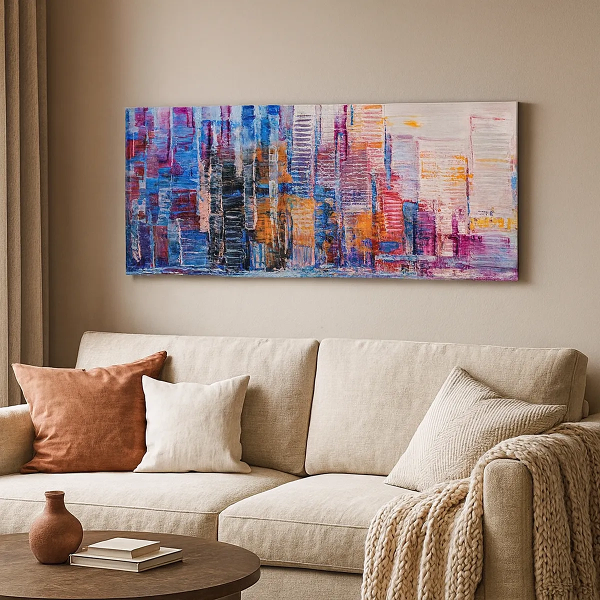 Tablou pe pânză - O metropolă veselă - 30x30 cm