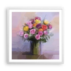 Poster în ramă albă - Frumusețe reținută - 60x60 cm
