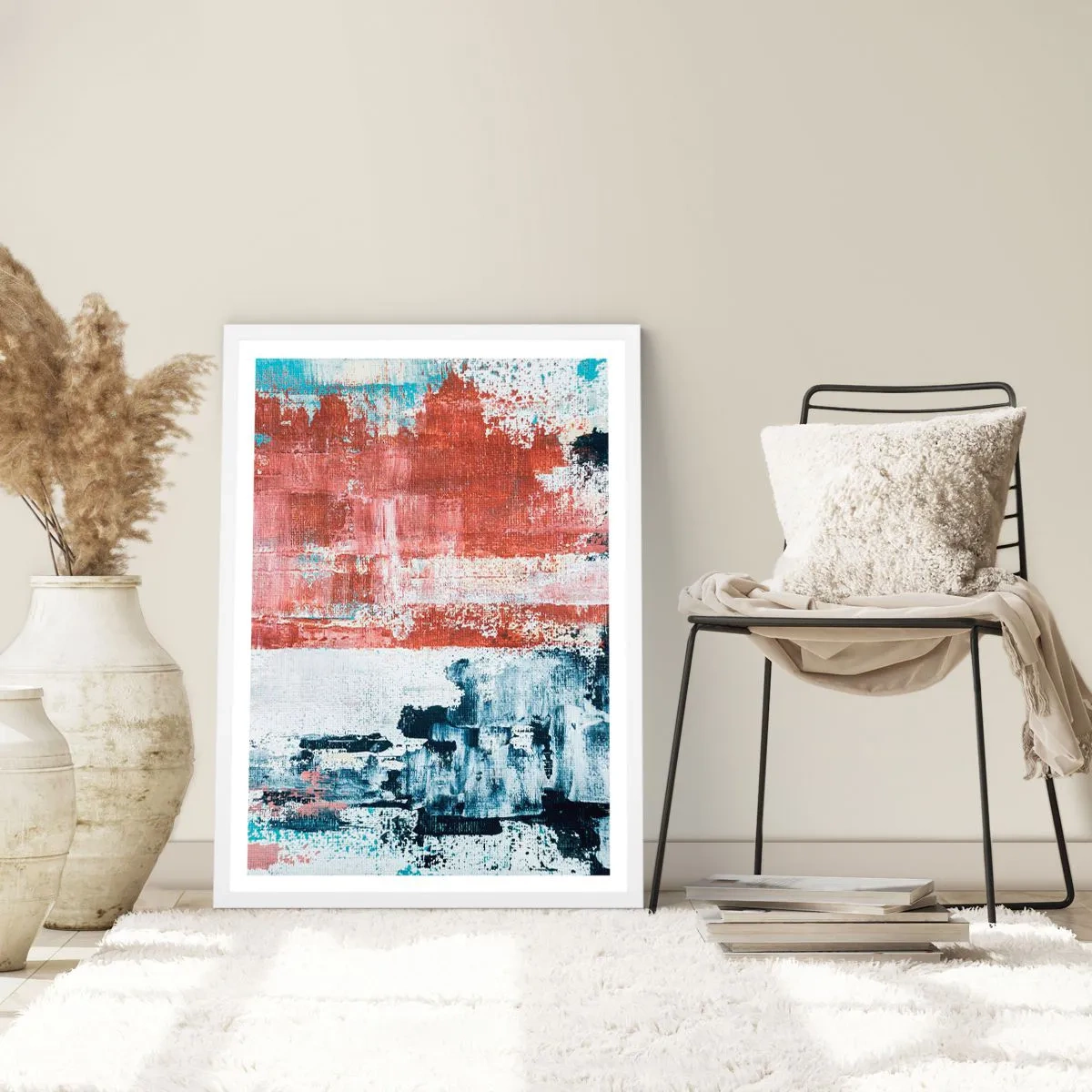 Poster în ramă albă - Jumi-juma abstract - 30x40 cm
