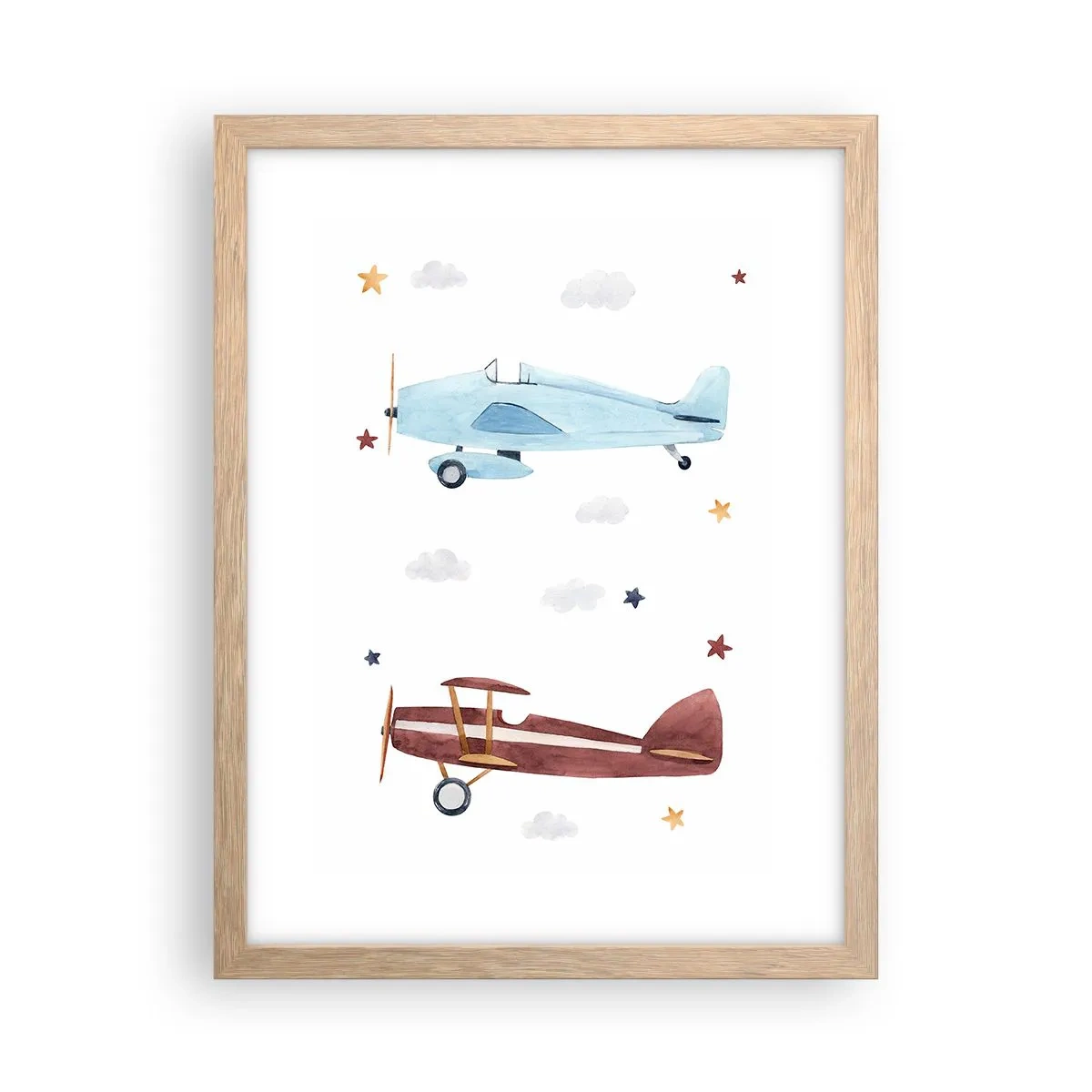 Poster în ramă de stejar deschis - Domnule Pilot, vă așteptăm! - 30x40 cm