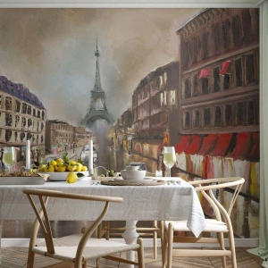 Tapet Premium Canvas - Singurul lucru care contează este ea - turnul Eiffel, Oraș, Paris - 350x256 cm
