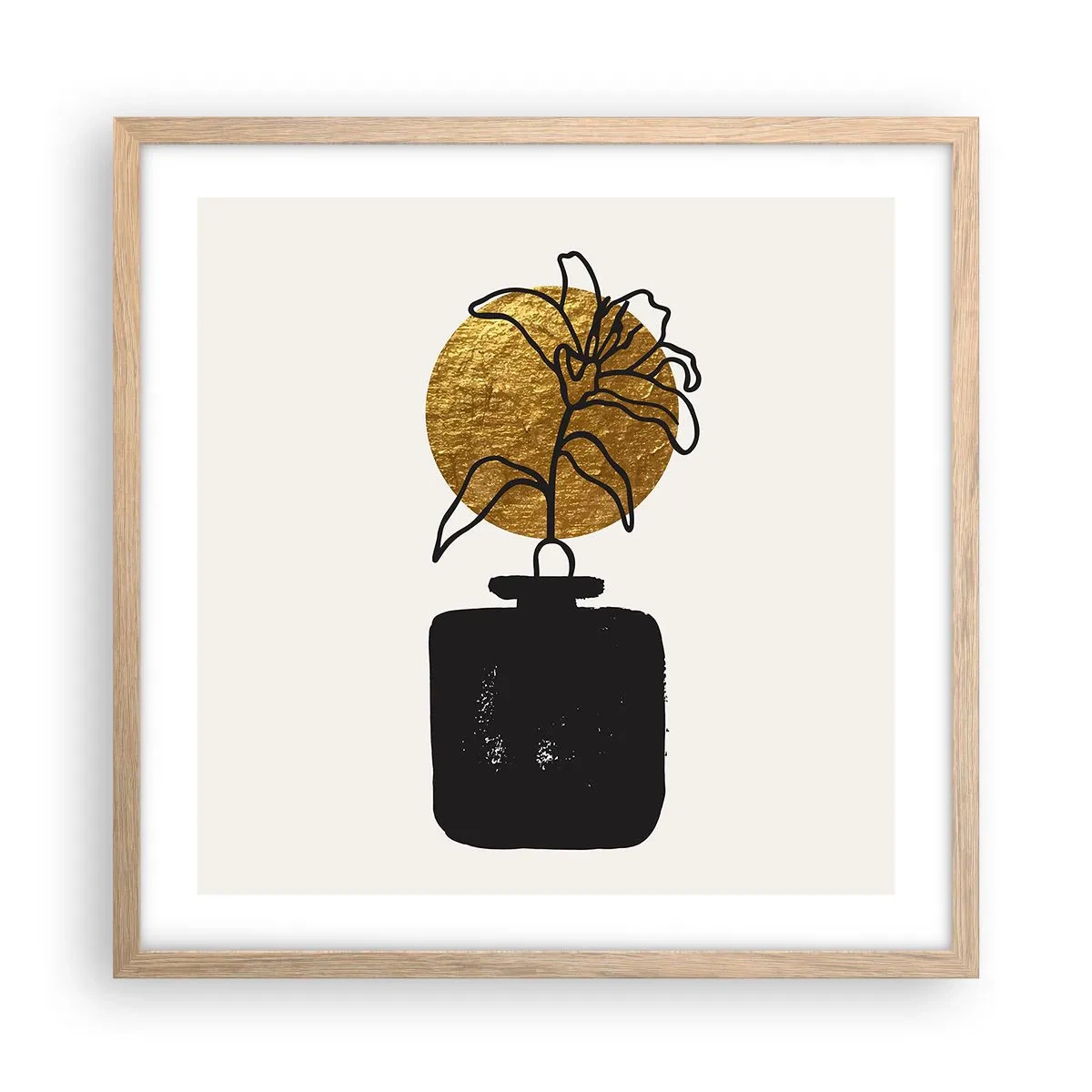 Poster în ramă de stejar deschis - Cât cântărește aurul? - 50x50 cm