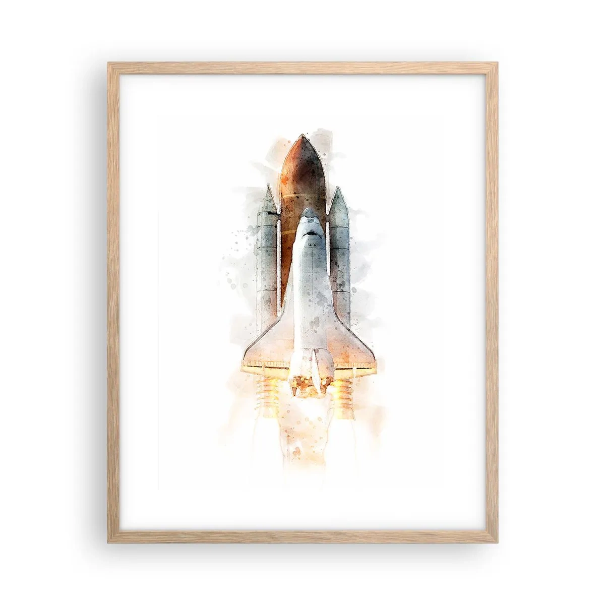Poster în ramă de stejar deschis - Exploratorii la start - 40x50 cm