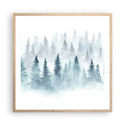 Poster în ramă de stejar deschis - Înfășurate în ceață - 60x60 cm