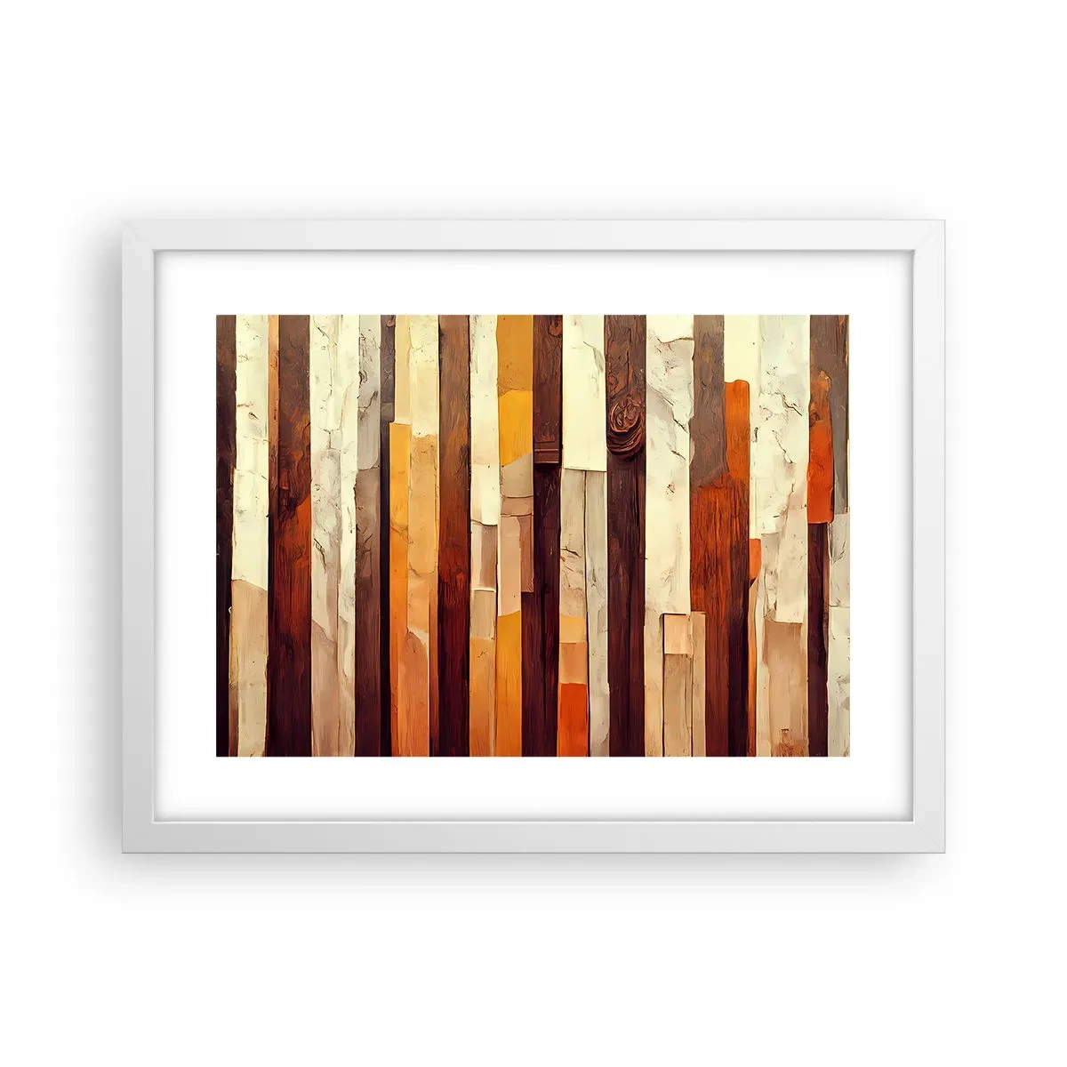 Poster în ramă albă - Imnul copacilor din pădure - 40x30 cm