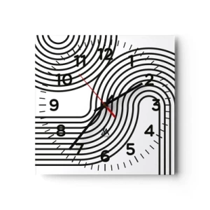 Ceas de perete - Ceas pe sticlă - Pe o curbă - 30x30 cm