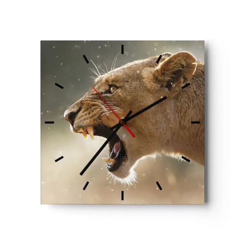 Ceas de perete - Ceas pe sticlă - Încearcă să nu asculți - 30x30 cm