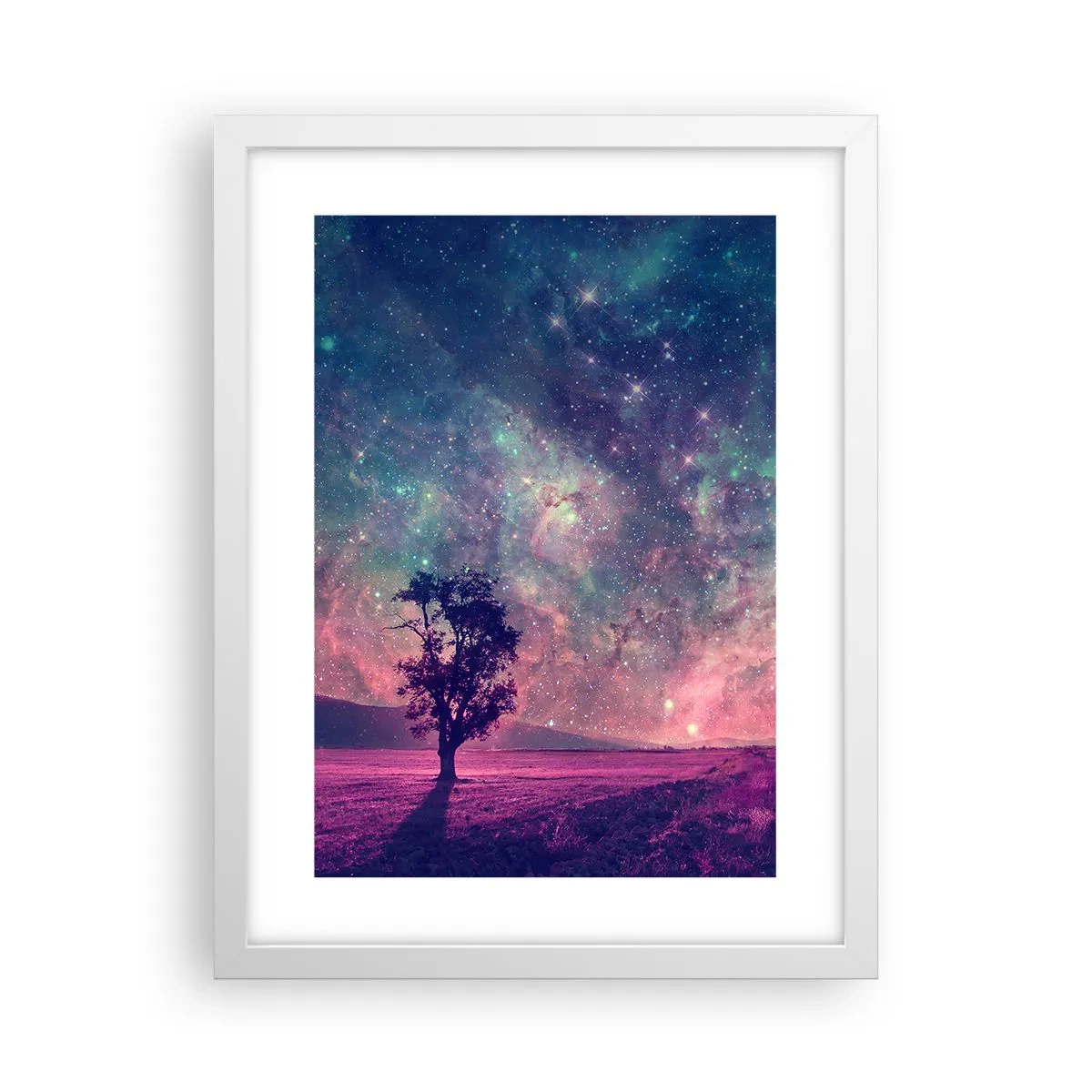 Poster în ramă albă - Sub un cer magic - 30x40 cm