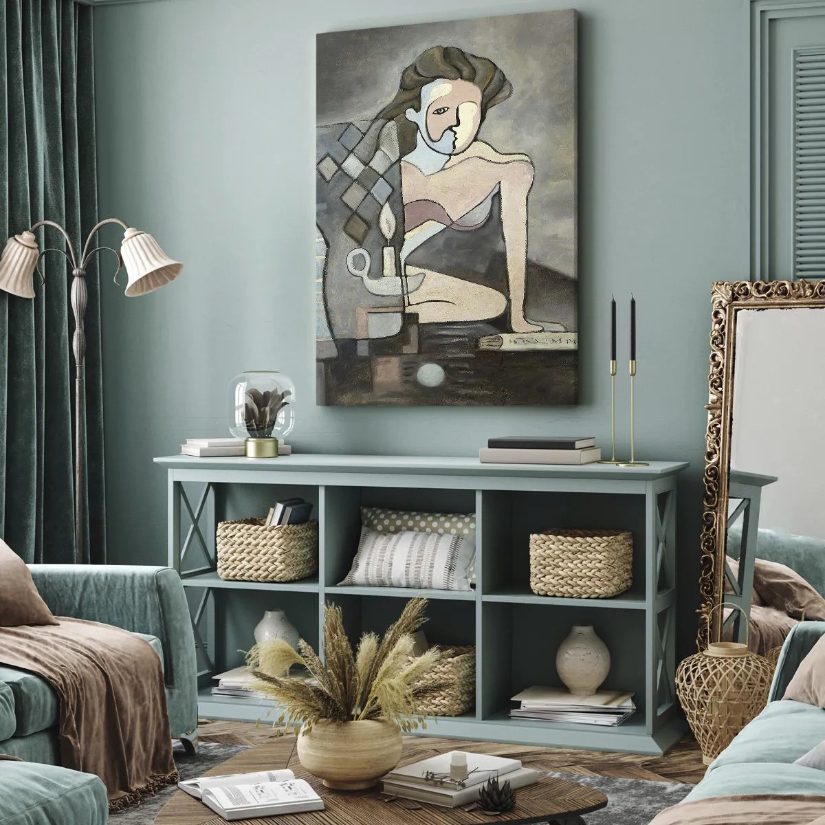 Tablou pe pânză - Un mozaic de spirit și materie - 55x100 cm