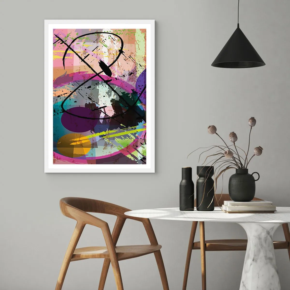 Poster în ramă albă - Poate fi drept sau de jur împrejur - 50x70 cm