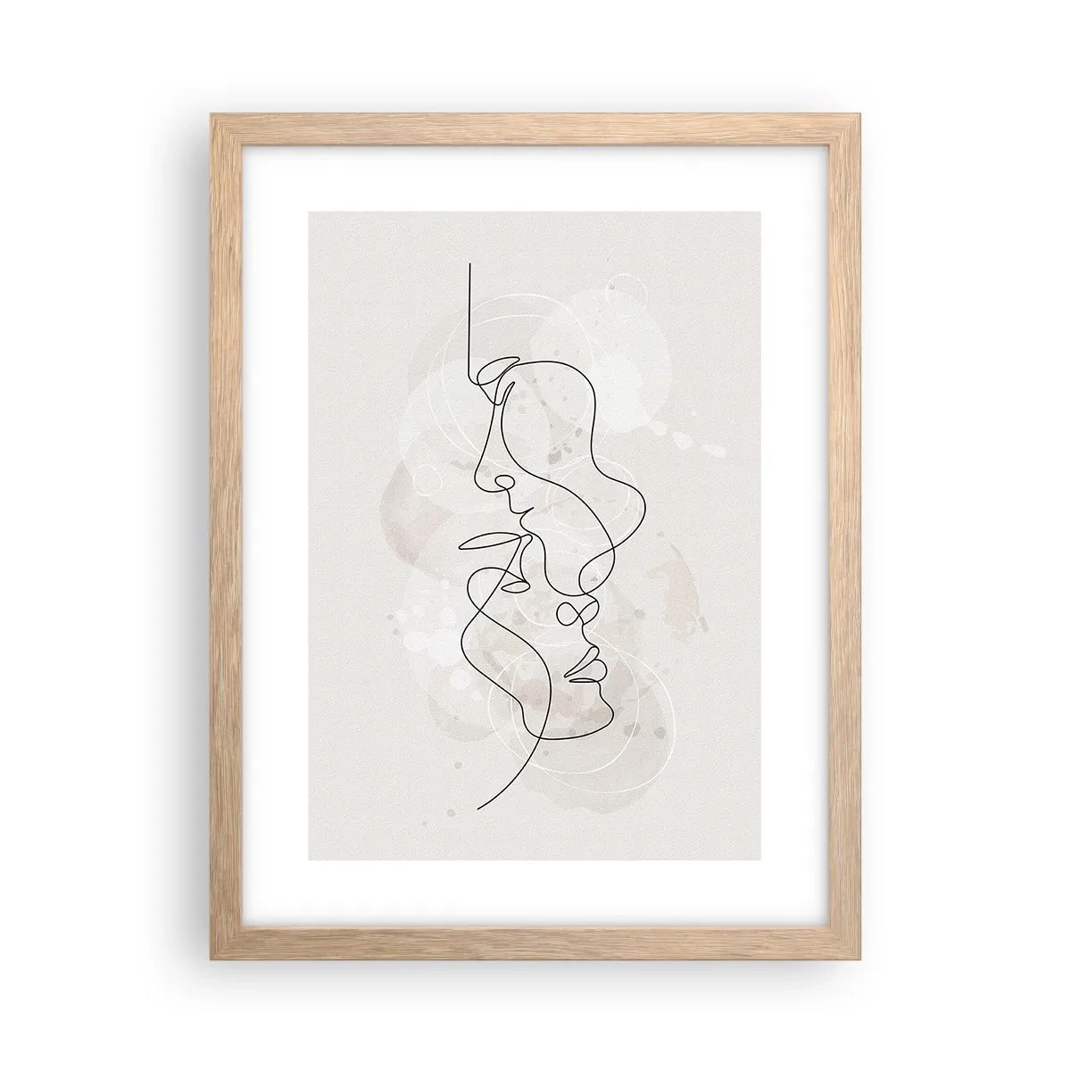 Poster în ramă de stejar deschis - Încurcați într-o îmbrățișare - 30x40 cm