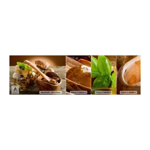 Mostră tapet autocolant Deluxe Sticker - Fie proaspete, fie sărate.... - Gastronomie, Ciuperci, Bucătărie - 100x30 cm