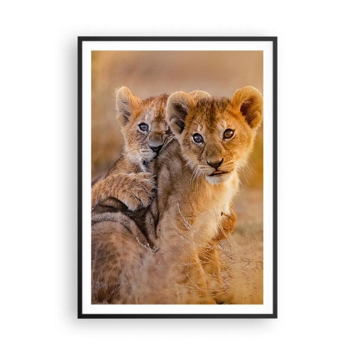 Poster în ramă neagră - Nu deranjați! Ne distrăm - 70x100 cm