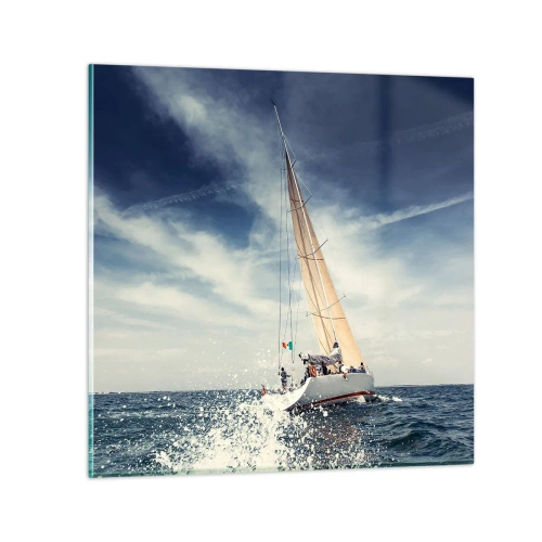 Tablou pe sticlă - Nu ne vor prinde din urmă! - 30x30 cm