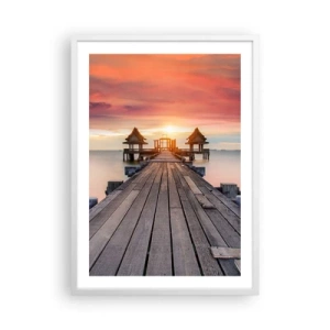 Poster în ramă albă - Vestul la est - 50x70 cm