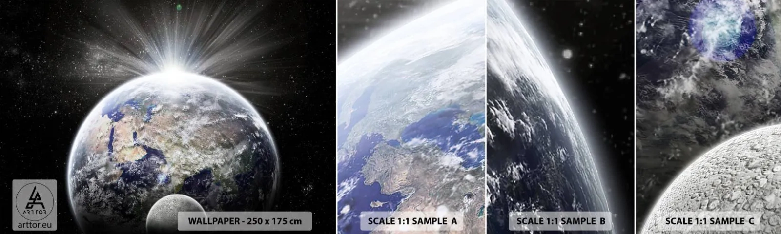 Mostră tapet autocolant Deluxe Sticker - În plină strălucire - Astronomie, Cosmos, Galaxie - 100x30 cm