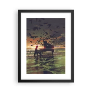 Poster în ramă neagră - Concert pentru pian și valuri - 30x40 cm