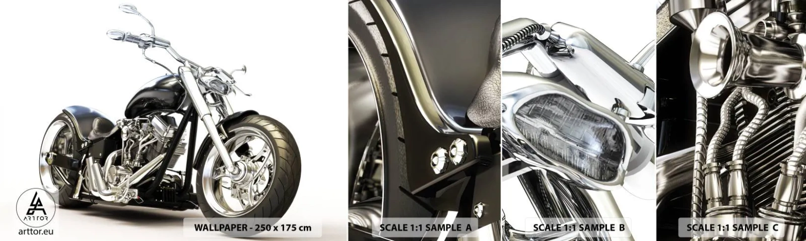 Mostră tapet autocolant Deluxe Sticker - Putere cu caracter - Automobile, Motocicletă, excursie - 100x30 cm