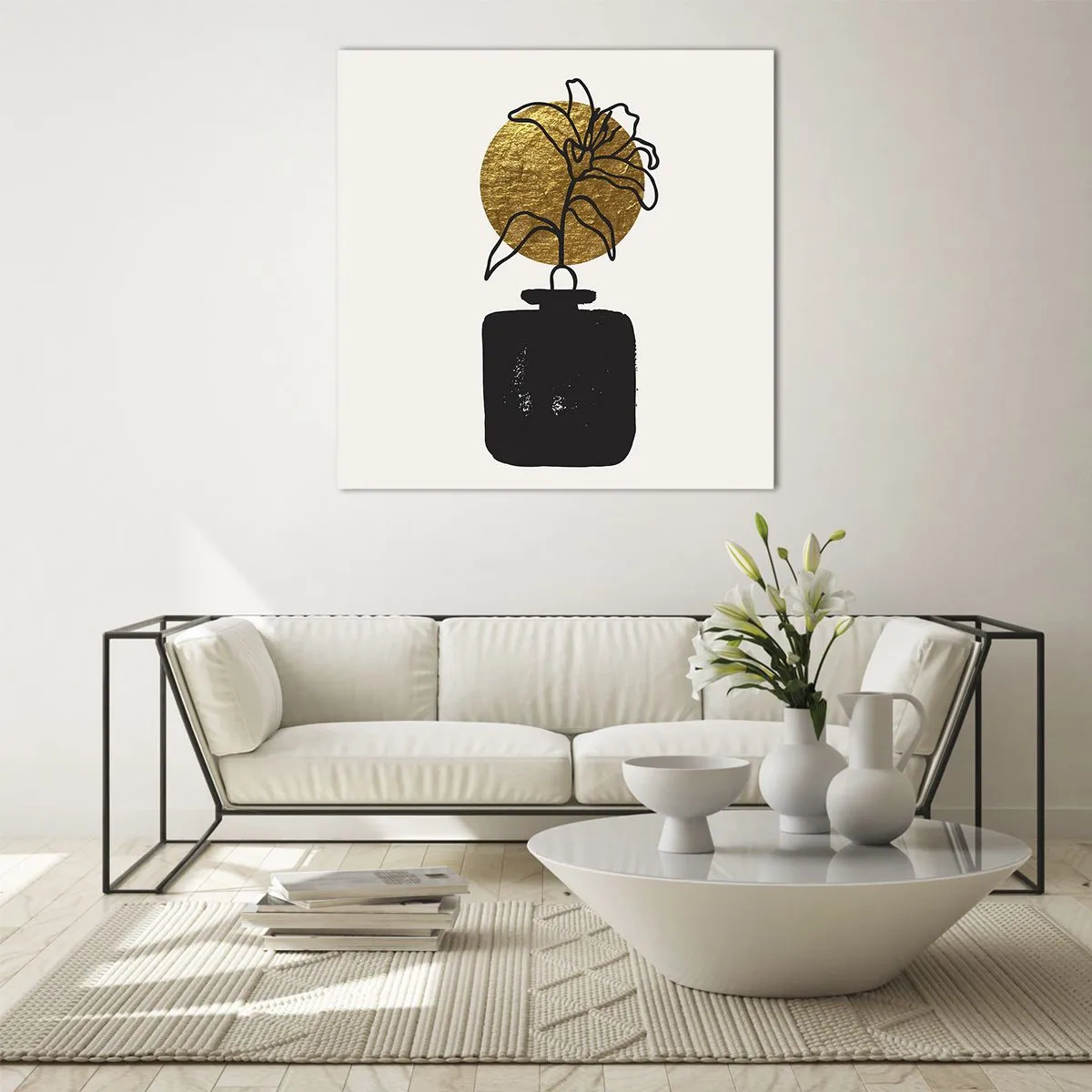 Tablou pe sticlă - Cât cântărește aurul? - 70x70 cm