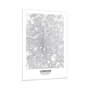 Tablou pe sticlă - Harta labirintului din Londra - 50x70 cm